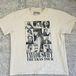 Taylor Swift Cream Tour Tee with Black Print